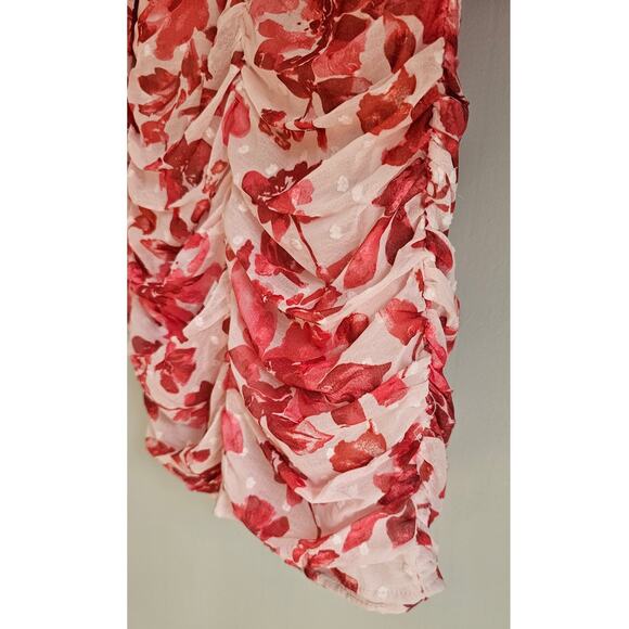 Hello Molly Mini Dress Like Bee To Honey Pink Red Dress Balloon sleeves US Sz 2 - Picture 5 of 11